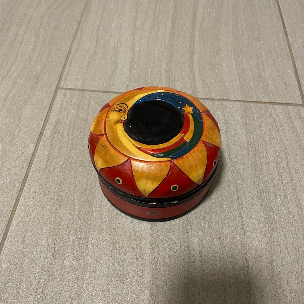 90s celestial wooden box as is